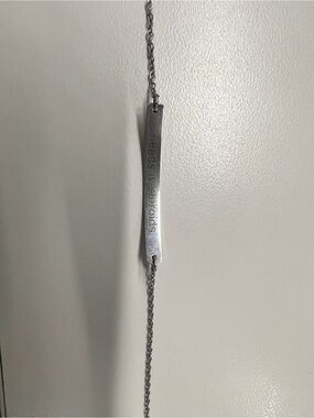Silver Engraved Bar Necklace - 'needs My Steroids'